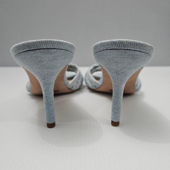 Veronica Beard Misa Sandal Braided Slide Knotted Light Blue Denim Size 11 - Picture 9 of 13